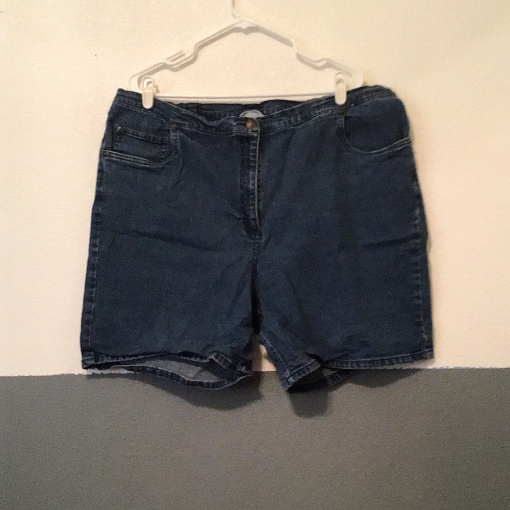 H3 Size 22W Liz & Me Dark Blue High-Rise Denim Shorts
